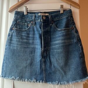 Levi's Classic Blue Ribcage Denim Mini Skirt